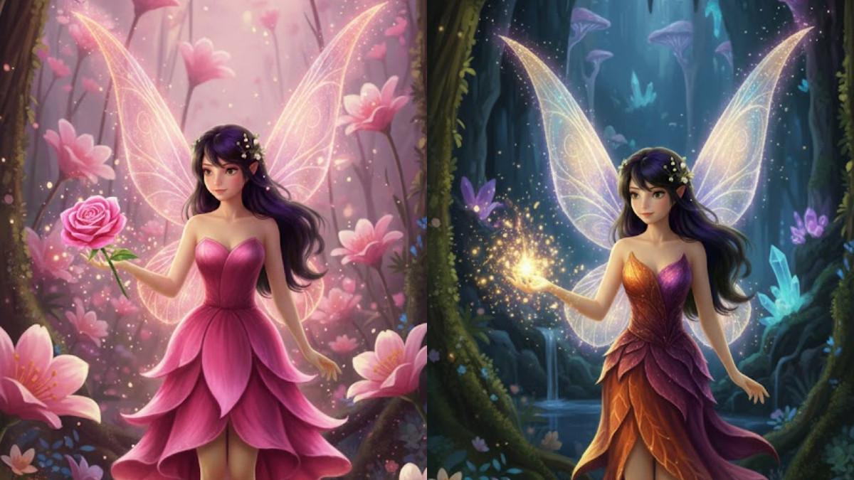 PROMPT- Foto Tinkerbell Gaya Fantasi Digital dan Gaya Fairycore Lembut.Prompt Gemini AI jadi Tinkerbell Favoritmu.