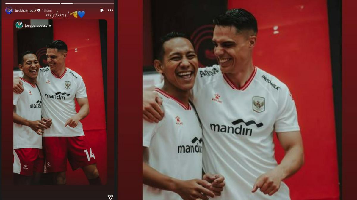 Tangkap layar unggahan story Instagram gelandang Persib Bandung, Beckham Putra soal kebersamaan dengan rekannya di Timnas Indonesia, Joey Pelupessy, Sabtu (7/6/2026).