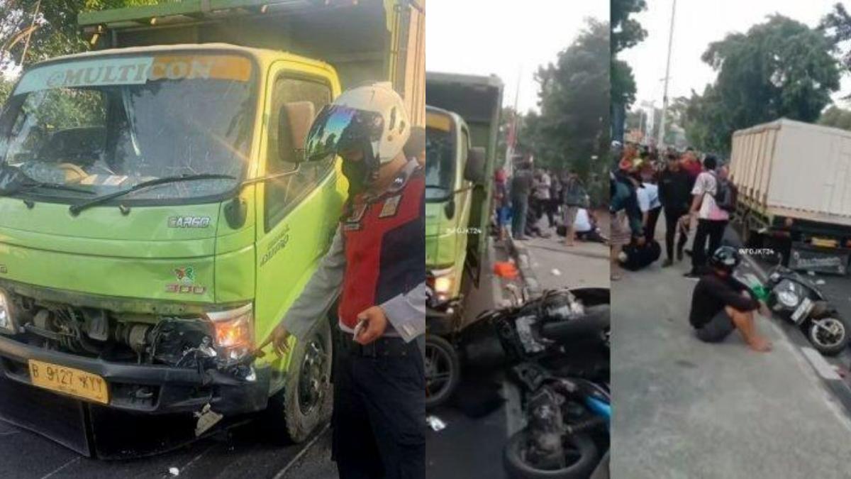 Viral Kondisi TKP Kecelakaan 7 Pemotor yang Lawan Arah Vs Truk, Perekam: Enggak Ada Kapok-kaponya