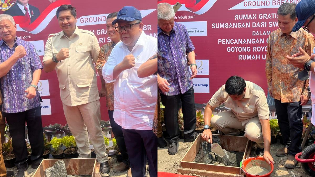 Menteri Maruarar Sirait Ikut Aduk Semen, Resmikan Pembangunan Rumah Gratis untuk Rakyat di Tangerang