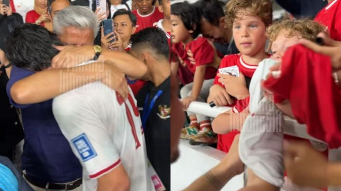 Momen Thom Haye Menangis saat Hampiri Ayahnya dan Beri Jersey ke Pendukung Cilik Timnas Indonesia