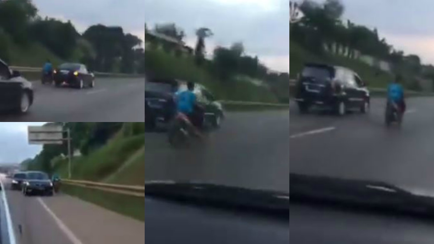 Edan! Ada Motor Masuk Jalan Tol, Lihat Aksi Kejar-kejarannya dengan Polisi dan Mobil Lain