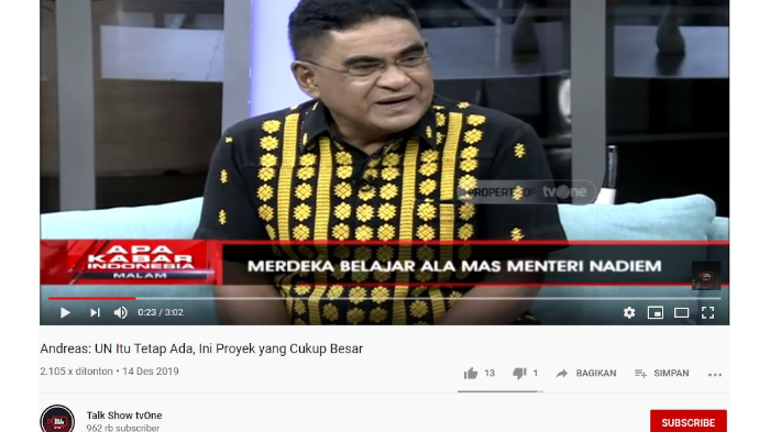 Bantah UN Dihapus, Anggota DPR Fraksi PDIP Andreas Pereira Singgung Wartawan: Ini Membingungkan
