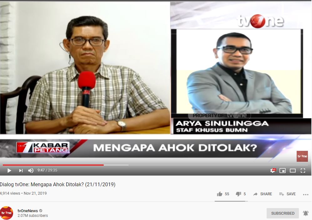 Arya Sinulingga Bantah Tuduhan Marwan Batubara ke Ahok, Singgung Proses Hukum Ahok di KPK