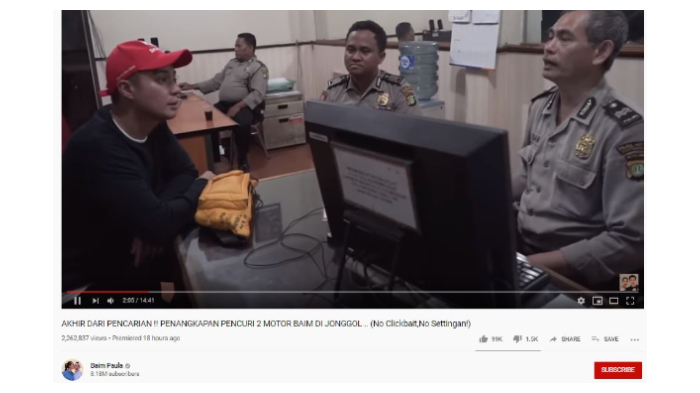 Baim Wong Ingin Temui Pelaku yang Bawa Kabur 2 Motornya, Nenek Iroh Melarang: Jangan, Bahaya