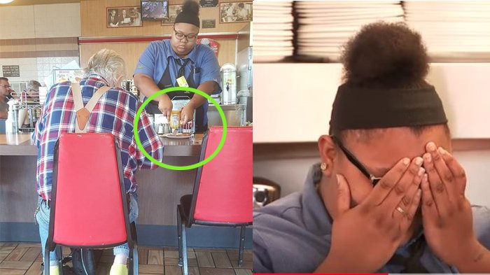 Wanita Tak Sadar Sedang Diamati saat Bantu Potong Makanan Pria Tua, Akhirnya Penuh Tangisan