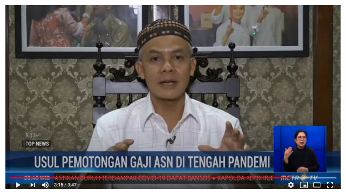Luruskan Usulan Potongan ASN Golongan III, Ganjar Pranowo: Yang akan Kita Kurangi di Atas 10 Juta