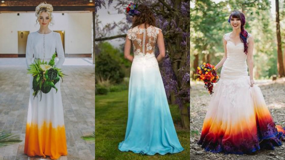 Ciamik! Cerahkan Hari Bahagiamu dengan Gaun Pengantin Warna Pelangi