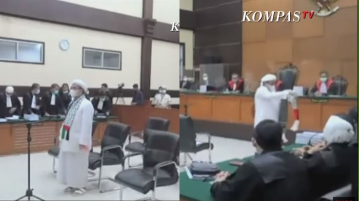 Ini Alasan Hakim Minta Rizieq Shihab Copot Atribut Palestina: Di Luar Persidangan Boleh Silakan
