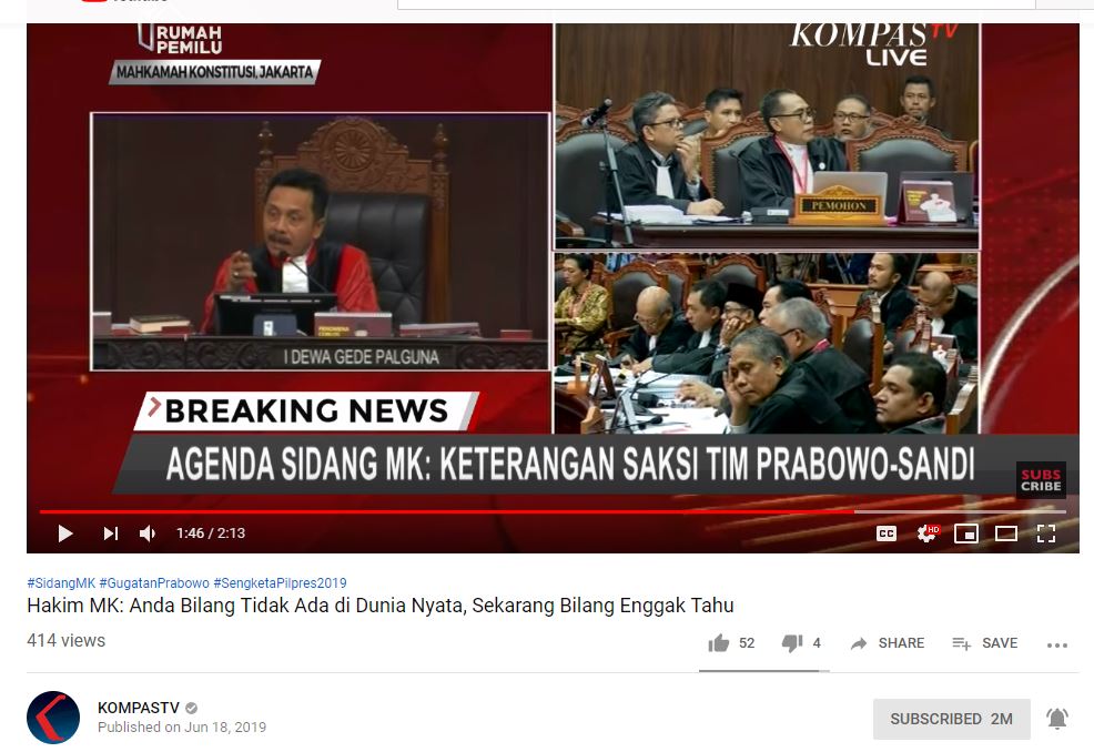 Dua Keterangan Saksi 02 Dinilai Bertentangan, Hakim MK: Mana yang Harus Dipegang?