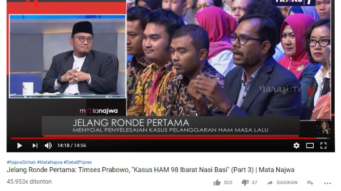 Dahnil Anzar Sebut Isu 98 seperti Nasi Basi, Pegiat HAM: Tim Prabowo-Sandi Baca Undang-undanglah