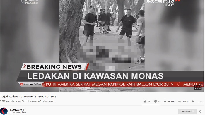 Terjadi Ledakan di Monas, 2 Orang TNI yang Jadi Korban Dibawa ke Rumah Sakit Gatot Soebroto