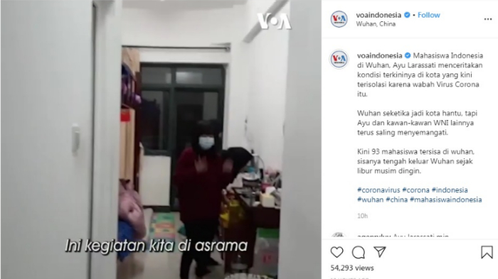 Kondisi Mahasiswa Indonesia di Wuhan, Tunjukkan Stok Logistik dan Sampaikan Keinginan untuk Pulang