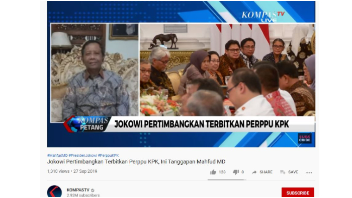 Mahfud MD Beberkan Kronologi Jokowi Berubah Pikiran soal RUU KPK: Belum Baca Naskah Resminya