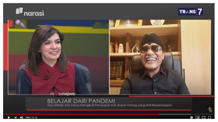 Gus Miftah Tanggapi Pertanyaan 'Takut Corona atau Allah', Najwa Shihab Tertawa: Bisa Diulang Enggak?