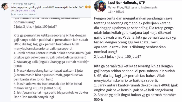 Sebut Tak Apa Gaji di Bawah UMR Karena Rezeki di Tangan Tuhan, Wanita Ini Tuai Pro Kontra Netizen!