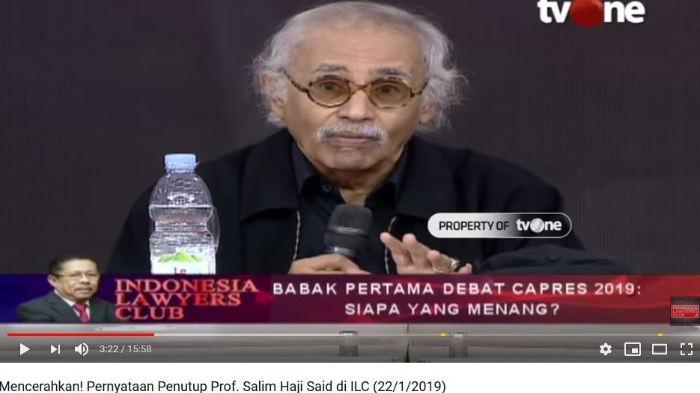 Salim Haji Said Ungkap Alasan Debat Pilpres 2019 Tak Bisa Pakai Metode layaknya Pilpres Amerika