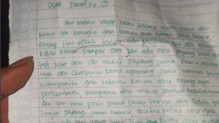 Isi Surat Istri yang Gantung Diri Diduga karena Suaminya Masih Cinta Mantan: Jangan Tinggalkan Aku