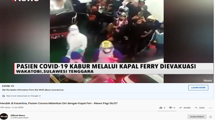 Pasien Corona Kabur Naik Kapal Feri, Penumpang Lain Langsung Gaduh Lihat Petugas Ber-APD Datang