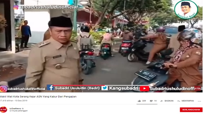 VIDEO Detik-detik Wakil Wali Kota Serang Subadri Usuluddin Kejar ASN yang Kabur saat Pengajian